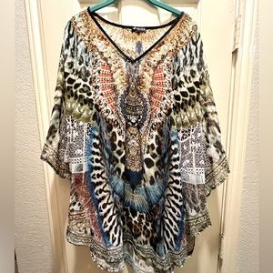 Sheer animal, print, kimono, cover-up